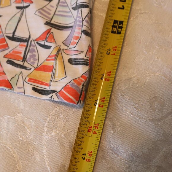 lands end sailboat print short sleeve tee Shirt coastal XL nautical - Picture 11 of 13
